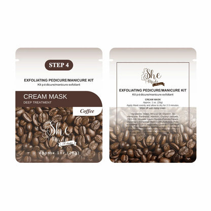 She Made Xclusive Exfoliating Coffee Pedicure Kit 5 step Spa