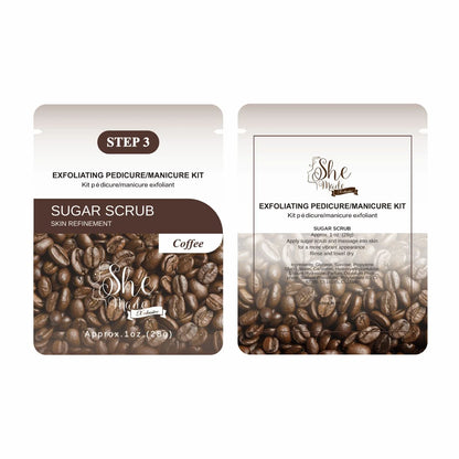 She Made Xclusive Exfoliating Coffee Pedicure Kit 5 step Spa