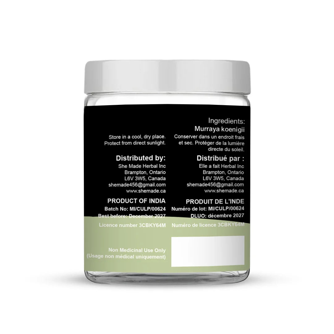 She Made Foods– Curry Leaf Ground – Fresh Aroma/Distinct taste – No GMO/No Artificial Color – Traditional Indian Spice – Easy to Use – 100g Jar