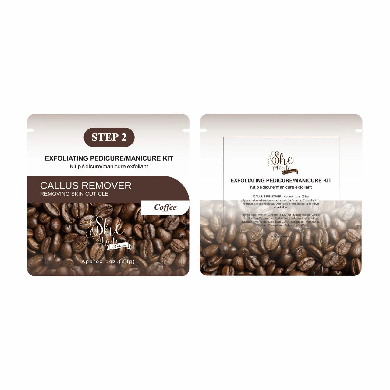 She Made Xclusive Exfoliating Coffee Pedicure Kit 5 step Spa