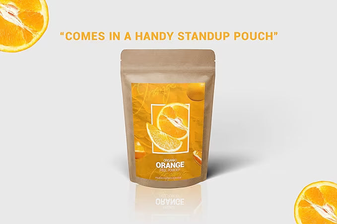 Pure and Natural Orange Peel Powder, Free from Fillers & Preservatives.