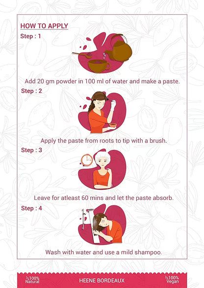 Pure Natural Burgundy Heena Powder for Hair Color