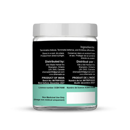 She Made Foods Triphala Powder 100g comes in a Jar