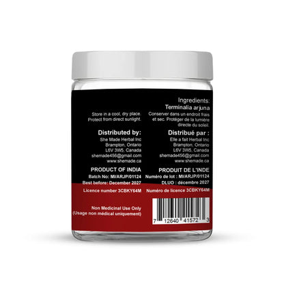 SHE Made Foods Arjuna powder 100g available in a Jar
