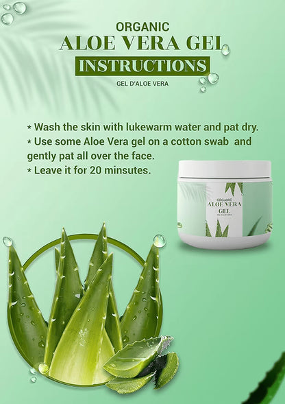 Natural Aloe Vera Gel, Vegan & Naturally Bio-Active, Soothing and Moisturizing for All Skin Types
