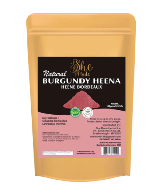 Pure Natural Burgundy Heena Powder for Hair Color