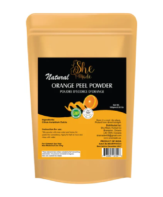Pure and Natural Orange Peel Powder, Free from Fillers & Preservatives.
