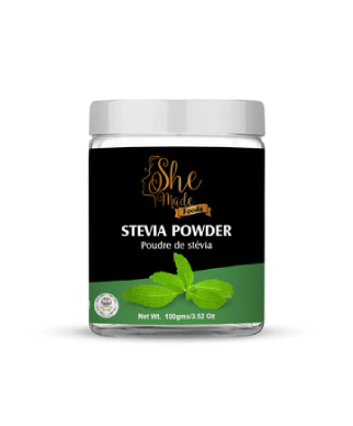 She Made Foods Stevia Leaf Powder 100g/3.5oz - Natural Sweetener - Low Glycemic
