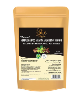 Natural Herbal Shampoo, Natural Ingredients - Amla Reetha Shikakai Mix for Soft, Shiny, Healthy-Looking Hair with Resealable Bag
