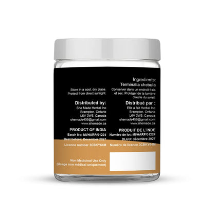 Haritaki powder 100g, Indian hog plum, Harde or Harad powder, Terminalia chebula, Kadukkai, Karakkaya, Yellow Myrobalan available in Jar