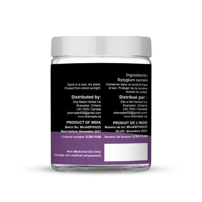 She Made Foods Jamun Powder, Indian Blackberry 100g available in Jar