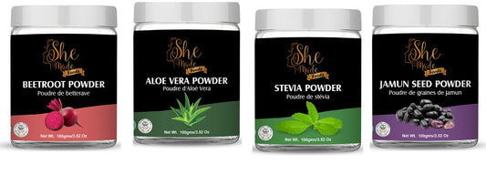 Smoothie Combo Aloe Vera,Stevia,Jamun,Beetroot 100g each